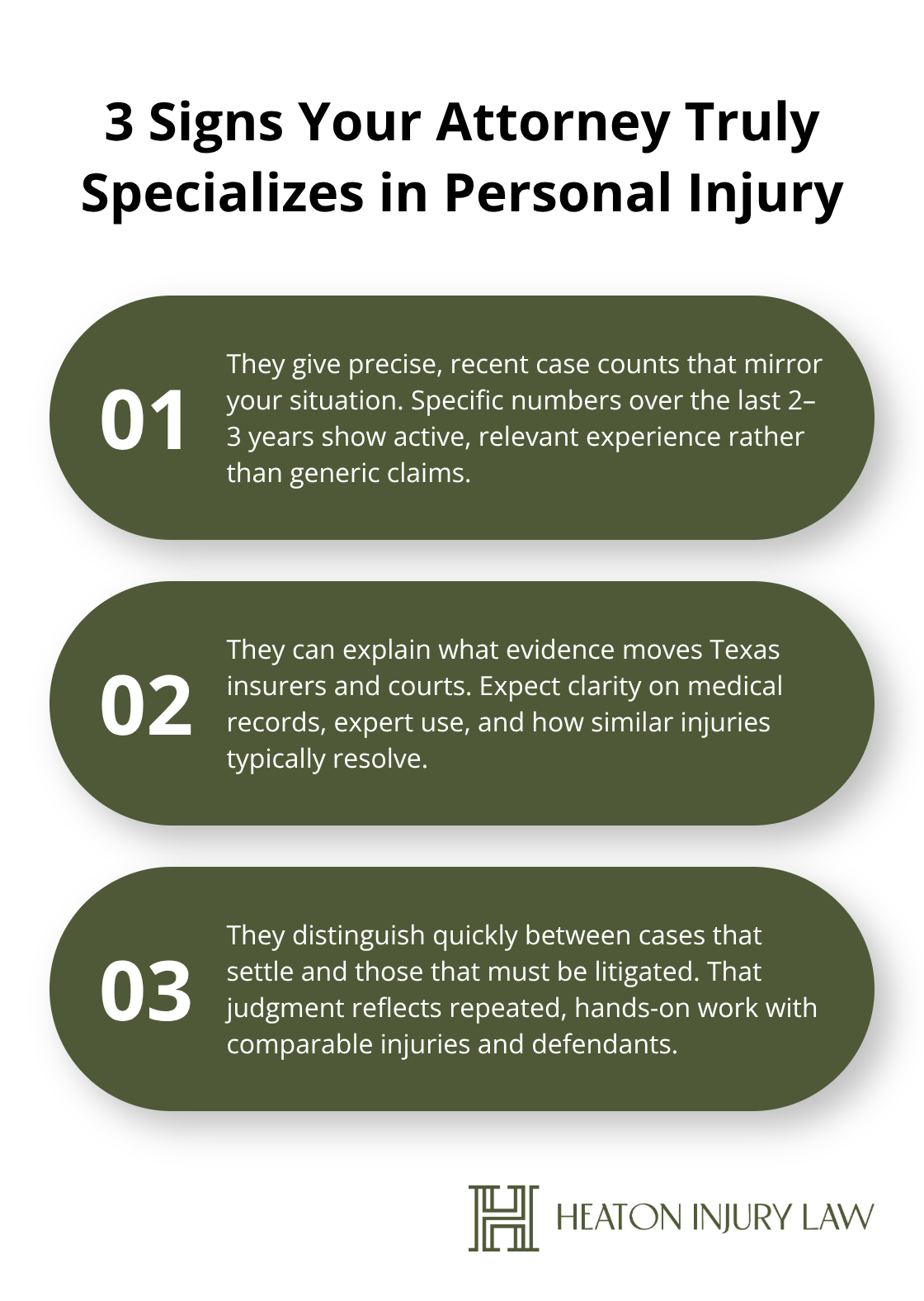 Three clear indicators that an attorney truly specializes in Texas personal injury law. - Austin personal injury attorney