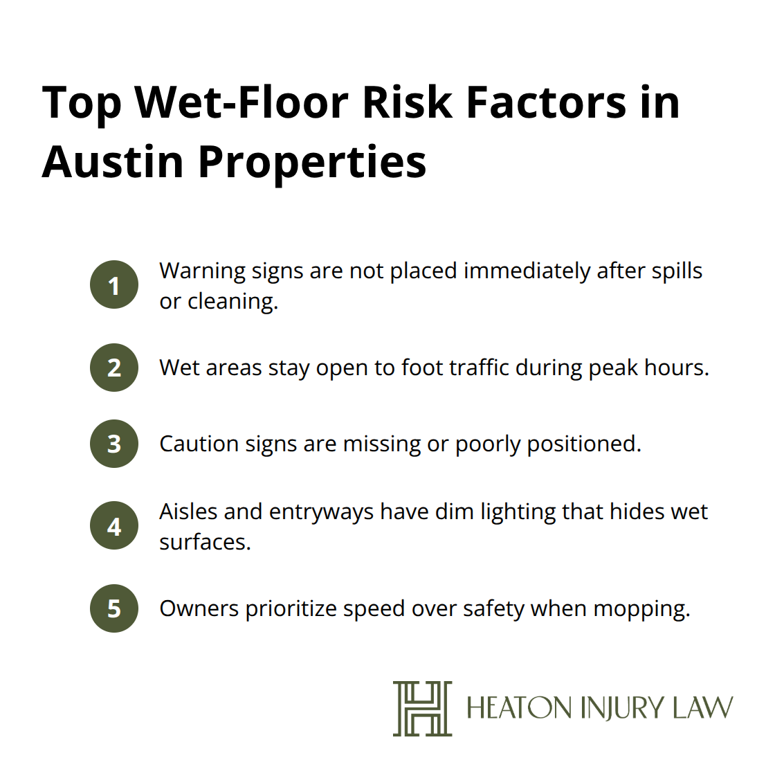 Key wet-floor negligence patterns that trigger slip and fall accidents in Austin