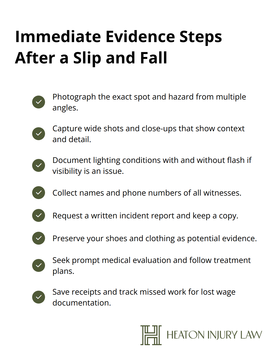 Quick actions to preserve proof and protect your Texas claim - Austin slip fall injuries