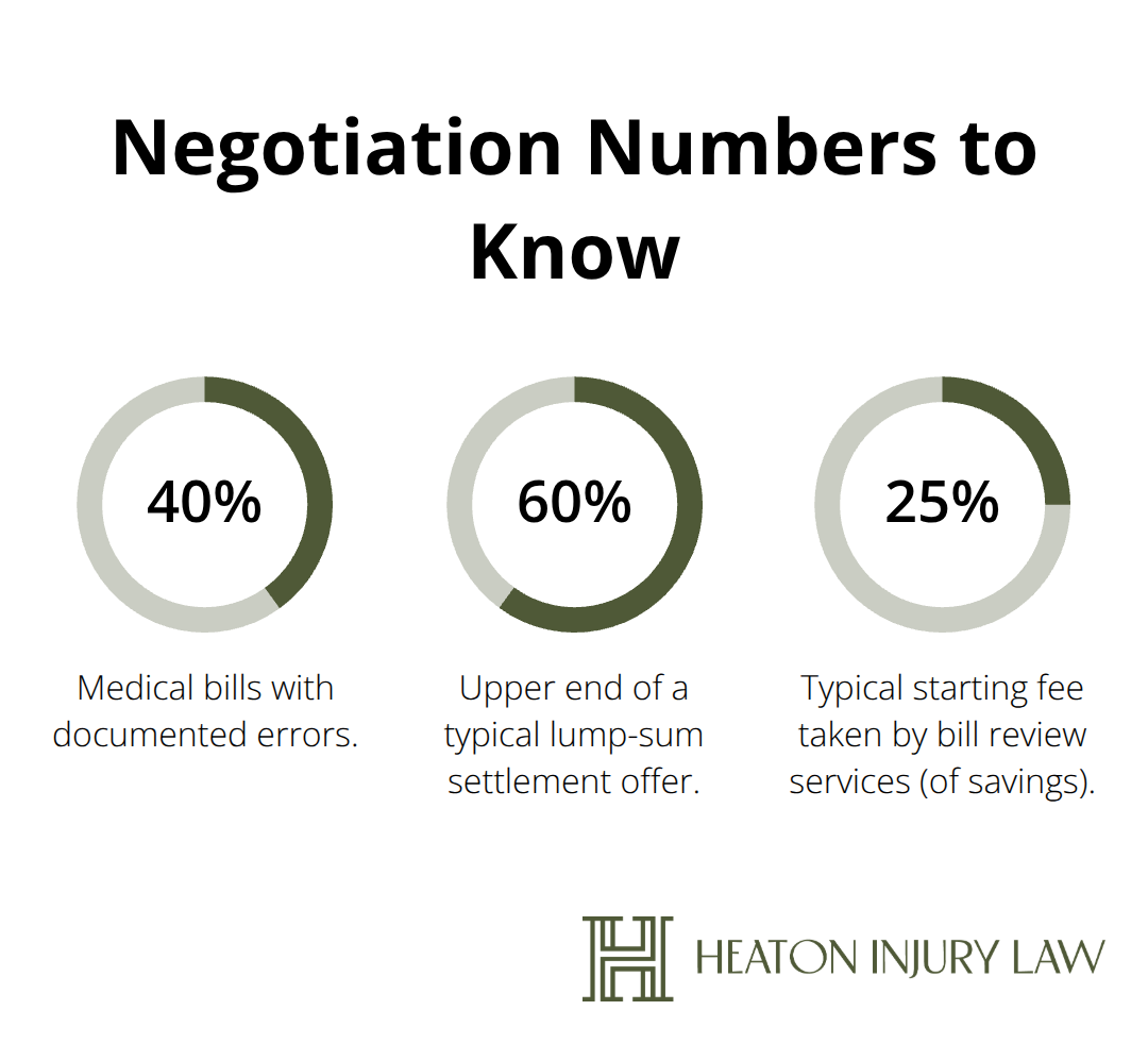 Percentage highlights for medical bill negotiations and review in the United States. - Slip and fall medical bills
